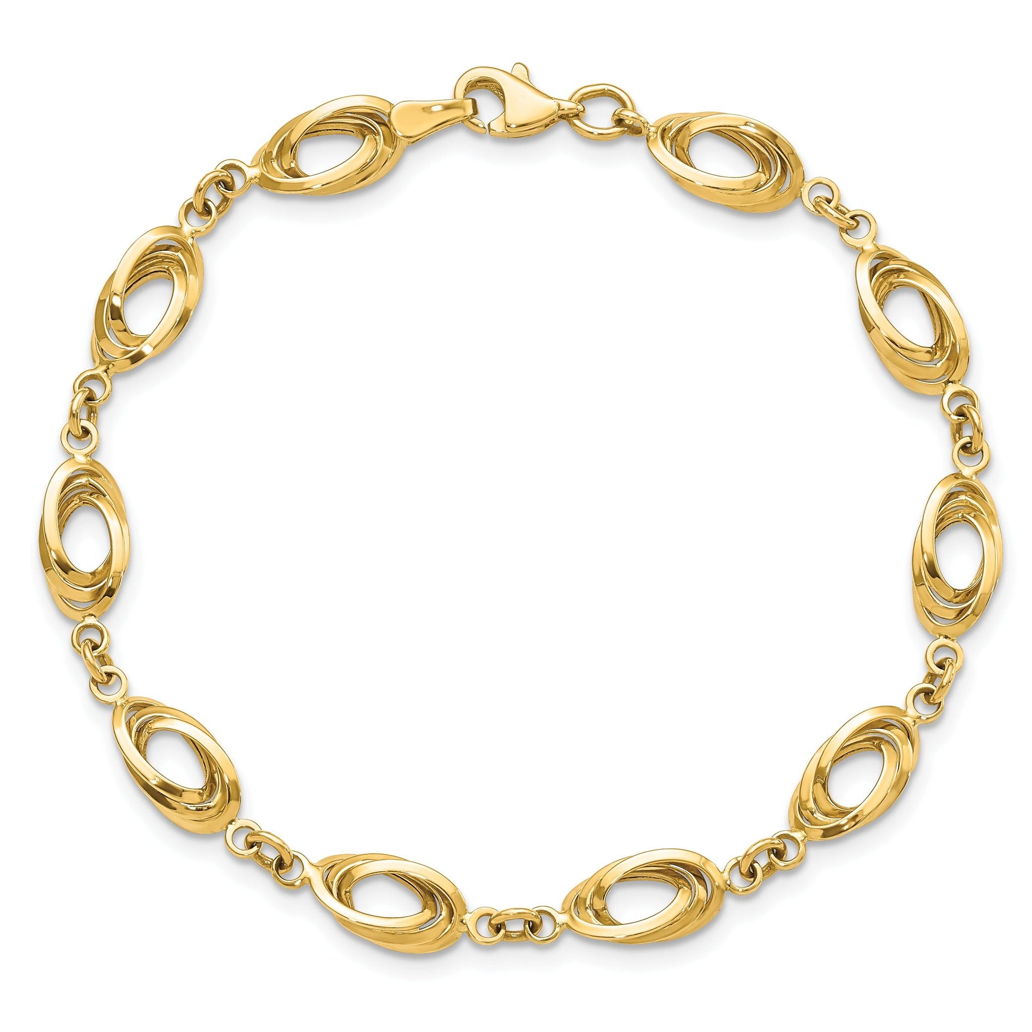 14k Polished Fancy Link Bracelet