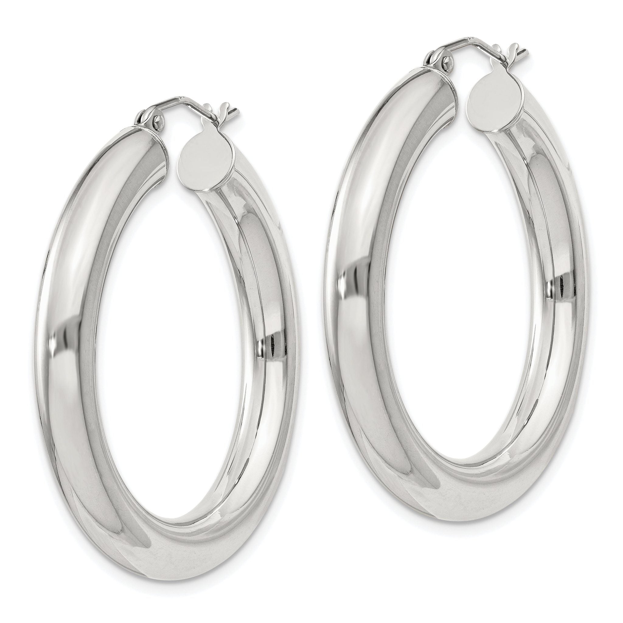 Sterling Silver 5mm Round Hoop Earrings Secondary image