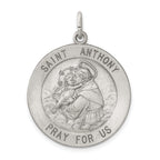 Sterling Silver 925 Saint Anthony Medal with Antiqued Finish, Solid and Vintage Style