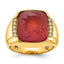 14k Mens Cushion Gemstone and Diamond Ring Mounting, Mounting Only