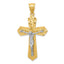 14K Two-Tone Gold Diamond-Cut and Polished Passion Crucifix Pendant