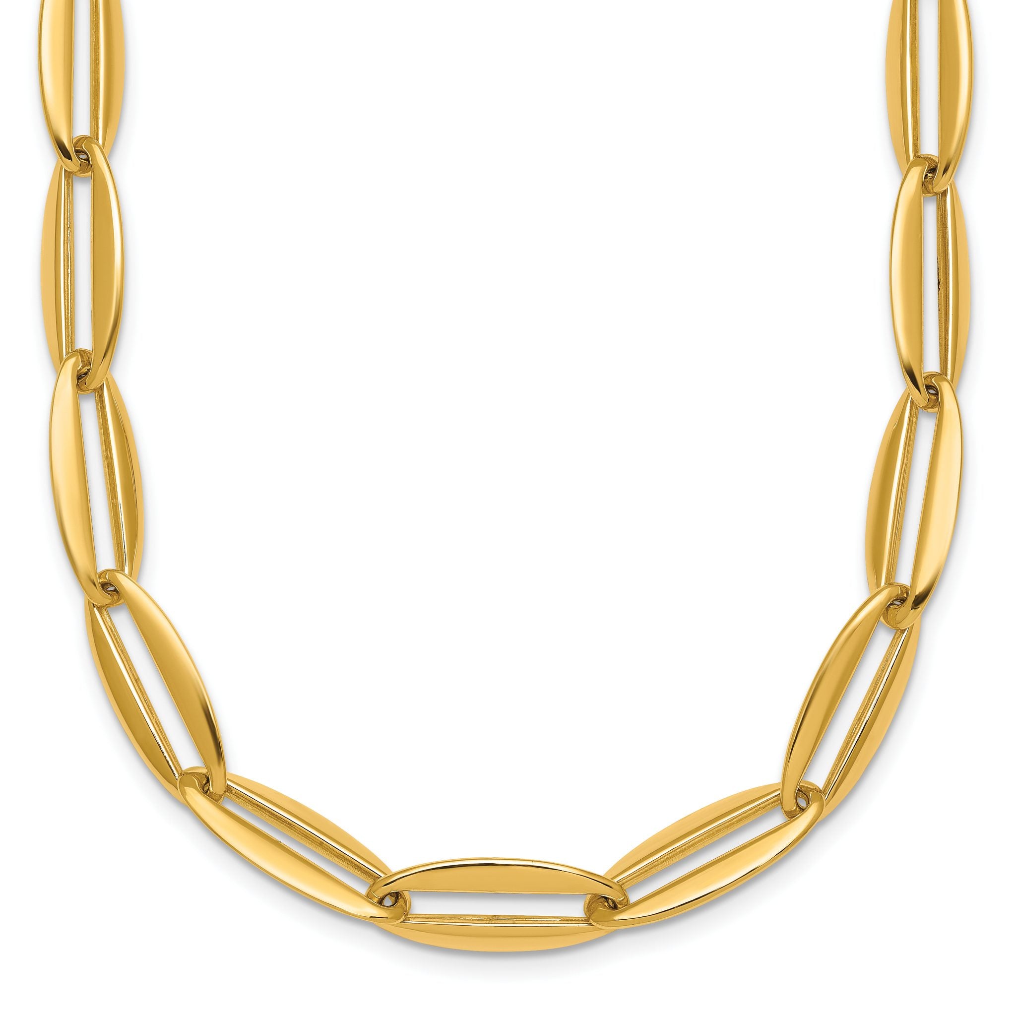 14k Polished 7mm Long Oval Link 18 inch Necklace Main image