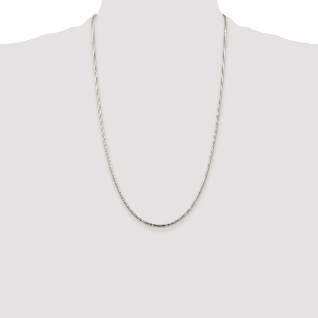 Snake Chain Necklace in Sterling Silver, 1.75mm