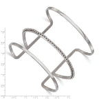 Stainless Steel Polished Beaded Cuff Bangle Bracelet for Women