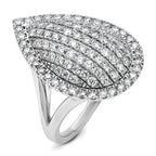 14k White Gold 2 carat Lab Grown Diamond VS/SI+ G+ Complete Fashion Ring
