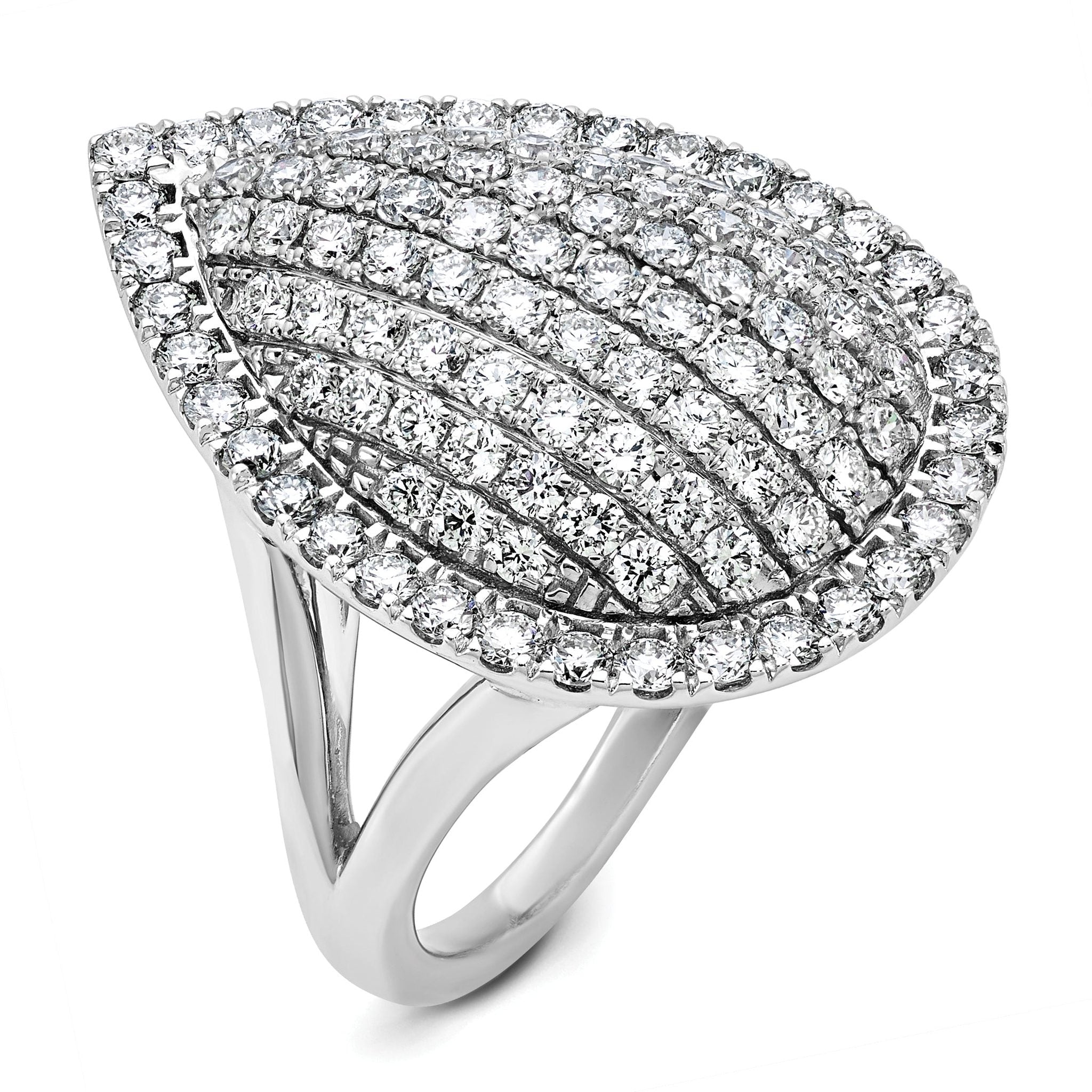 14k White Gold 2 carat Lab Grown Diamond VS/SI+ G+ Complete Fashion Ring