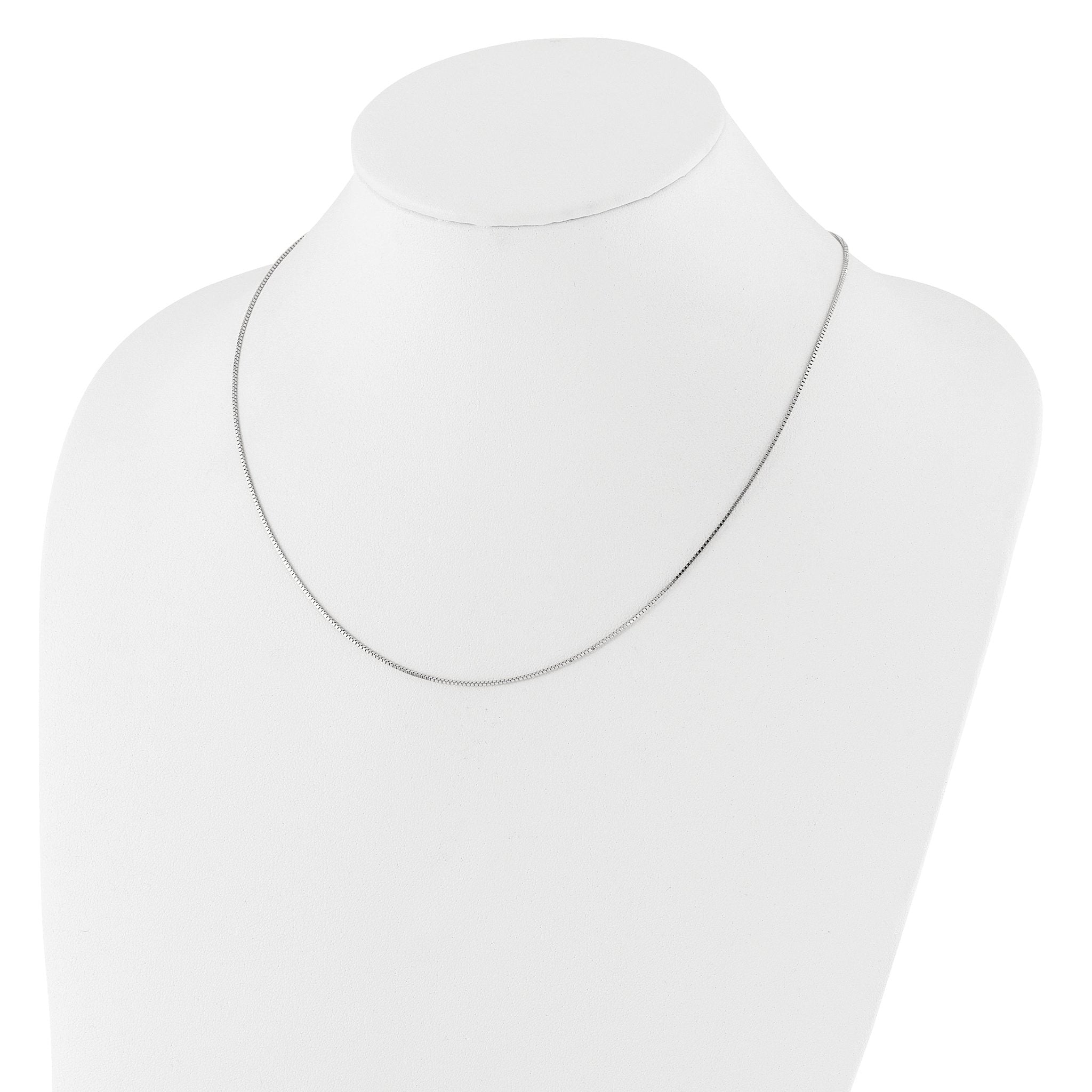 0.9mm 14K White Gold Box Chain