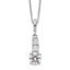 Sophia Jewelers Sterling Silver CZ 3-Stone Necklace with 2 Extender