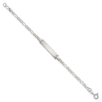 Sterling Silver Polished Figaro Link Childrens 6 Inch ID Bracelet