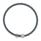Stainless Steel Polished Blue IP-plated 3.00mm Flexible Bangle Bracelet for Women