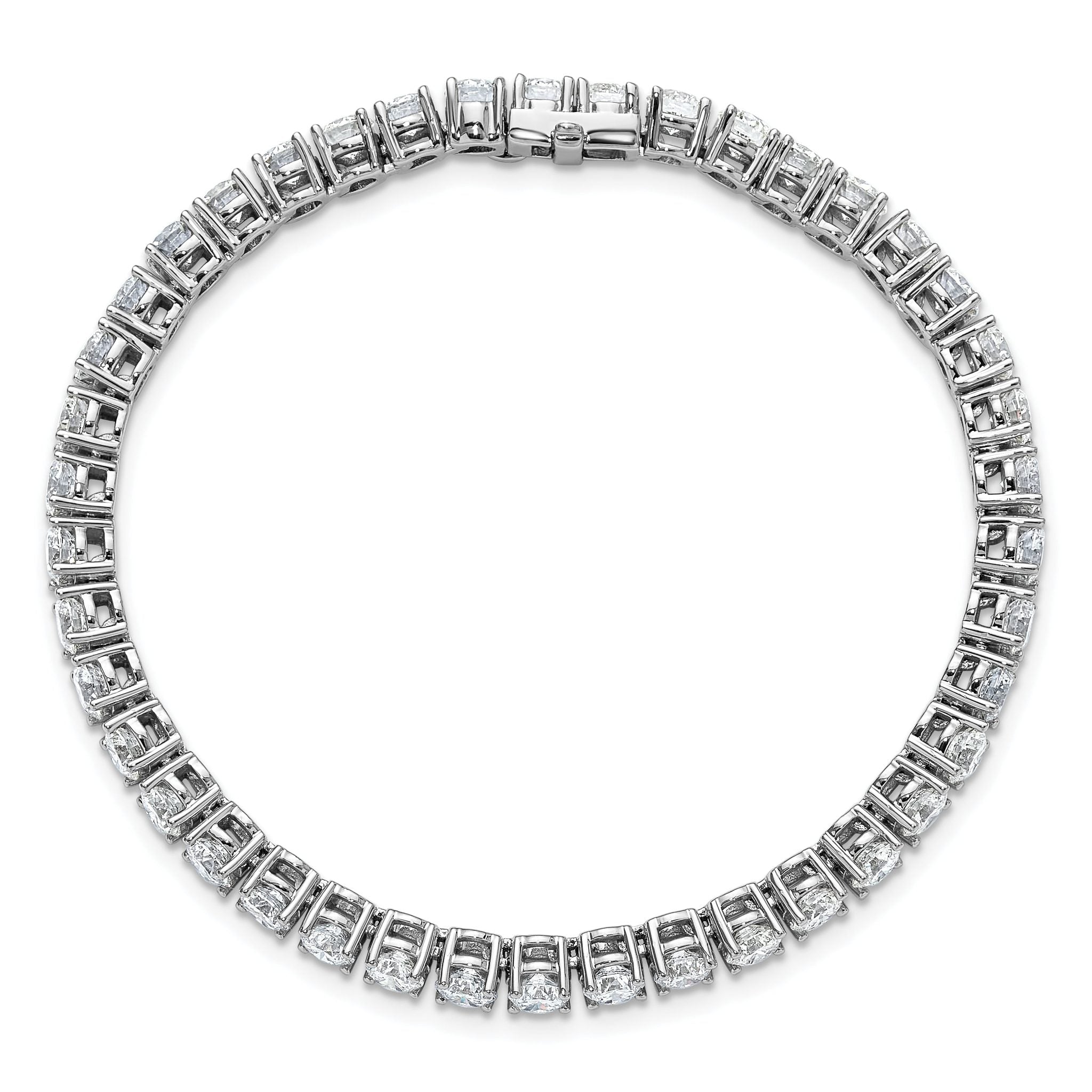 14k White Gold  10 carat Lab Grown Diamond VS+ F+ Complete Tennis Bracelet