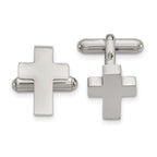 Stainless Steel Polished Cross Cuff Links