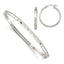 Sterling Silver Diamond Cut 4mm Bangle and 3mm Hoop Earring Set