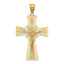 14K Cut-Out Crucifix W/ Center Circle Charm