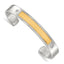 Stainless Steel with 18k Gold Accent Polished and Textured with 1/20 carat Diamond Cuff Bangle Bracelet for Men