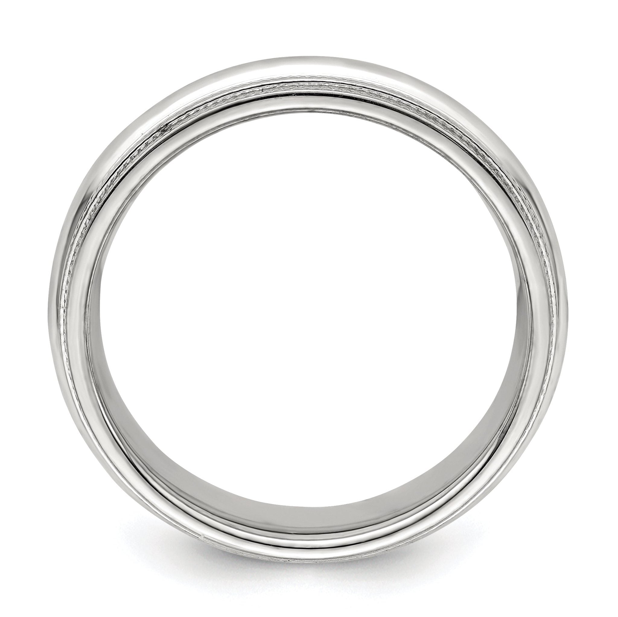 10k White Gold 6mm Double Milgrain Comfort Fit Wedding Band Size 4 Secondary image