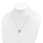 Sterling Silver Rhodium-plated Polished CZ Cats w/2 in ext. Necklace