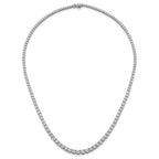14k White Gold 14 1/2 carat Lab Grown Diamond VS+ F+ Complete Round 18 inch Graduated Tennis Necklace