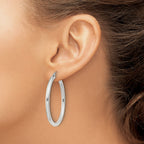 Sterling Silver 3mm Round Hoop Earrings