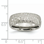 Textured Wedding Band in Titanium, 8mm