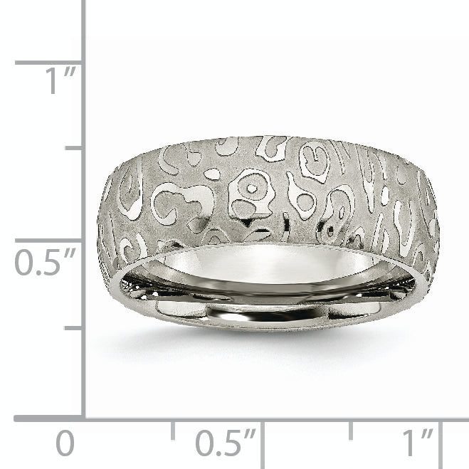 Textured Wedding Band in Titanium, 8mm