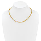 14K Polished Fancy Paperclip Link Necklace