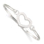 Sophia Jewelers Sterling Silver 925 Heart Bangle Bracelet with Polished Finish