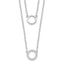 Sterling Silver Rhodium-plated CZ Circles 16in With 2in ext Necklace