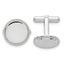 Rhodium-Plated Polished Round Engravable Cuff Links by Kelly Waters