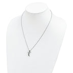 Sophia Jewelers Sterling Silver Diamond Cross Necklace with Rhodium Finish