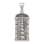 Sophia Jewelers 925 Sterling Silver Men's Antiqued Elephant Pendant