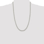 Sterling Silver Rhodium-plated 4mm Diamond-cut Rolo Chain