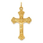 Sterling Silver & 24k Gold INRI Crucifix Pendant Polished, Elegant Design