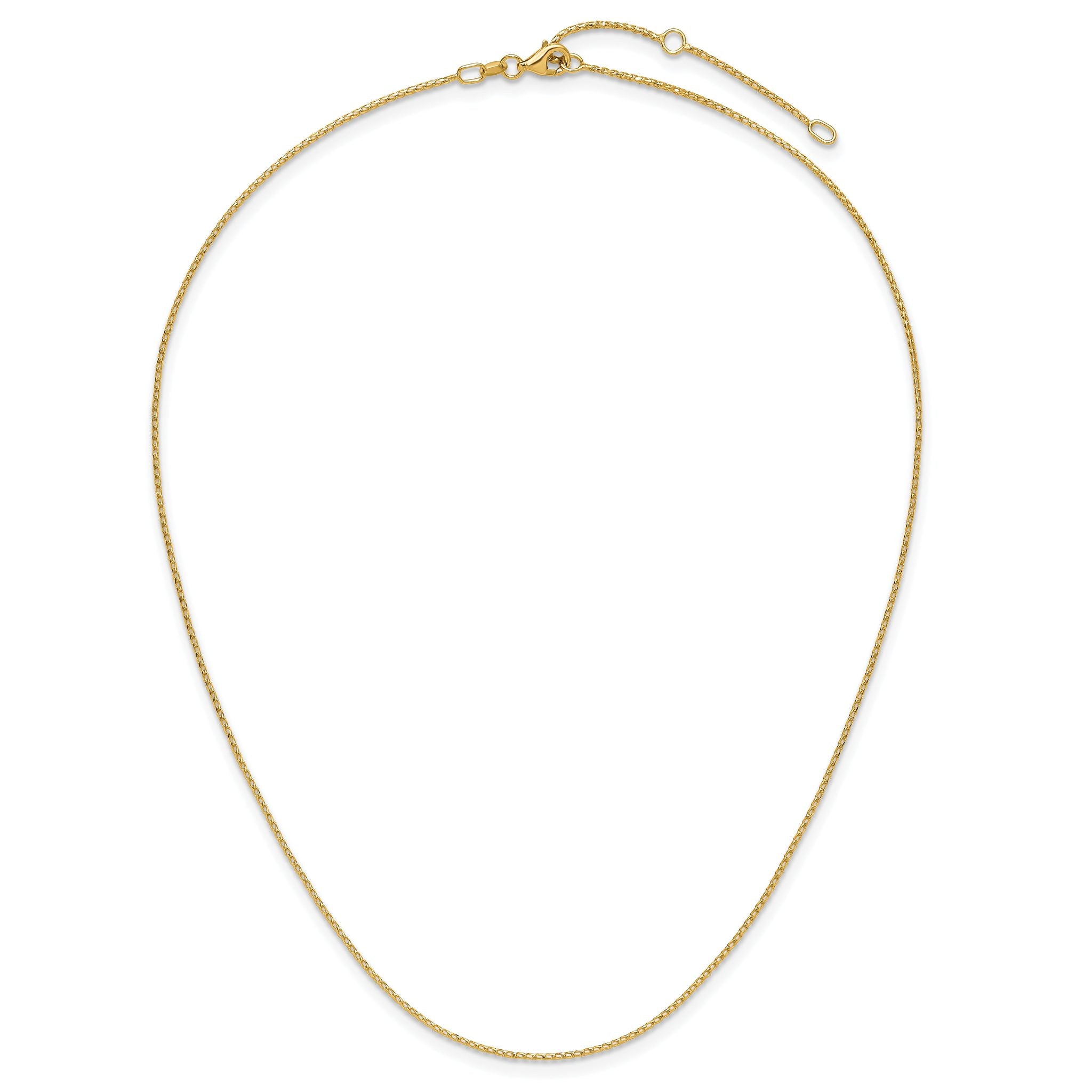 1.0mm 10K Yellow Gold D/C Open Franco Chain