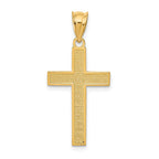 14K Gold Cross Pendant with Textured Back and Polished Finish  Timeless Elegance