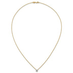 14k 1/2 carat Lab Grown Diamond VS+ F+ Round Complete Four Prong 18 inch Solitaire Necklace