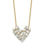 14k 1 1/4 carat Lab Grown Diamond VS/SI+ G+ Complete 18 inch Cluster Heart Necklace