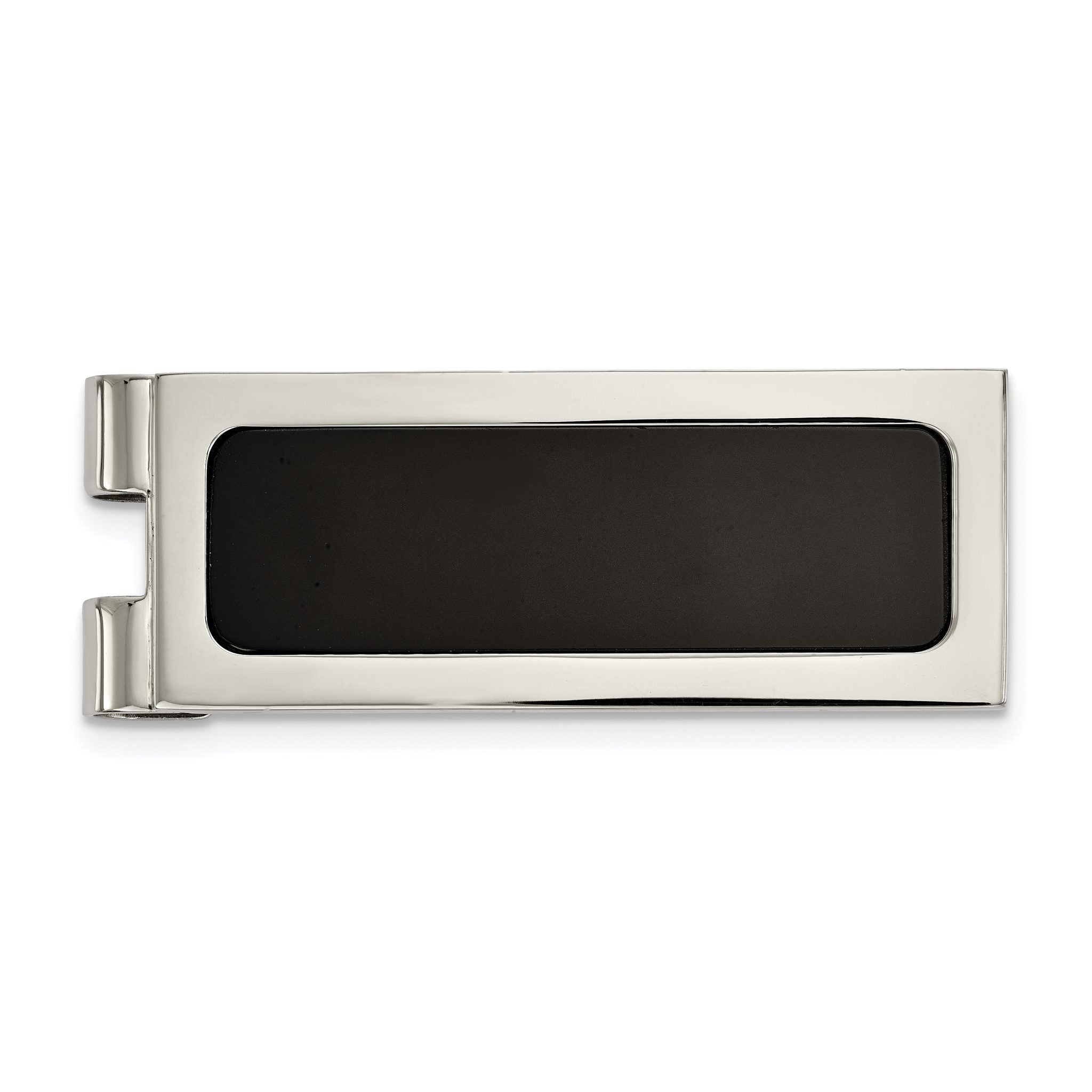 Chisel Stainless Steel Polished with Black Agate Inlay Money Clip Main image