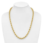 14K 20 inch 8mm Diamond-cut Rope with Fancy Lobster Clasp Chain