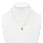 14k 1/2 carat Lab Grown Diamond VS+ F+ Complete Letter R 18 inch Initial Necklace