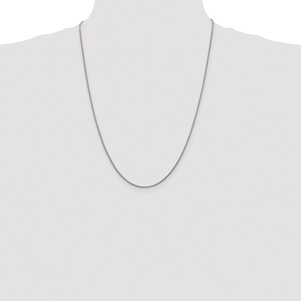 Polished Snake Chain Necklace in Sterling Silver, 1.2mm