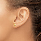14K Gold Children's Heart Earrings with Polished Finish and Nickel-Free Posts