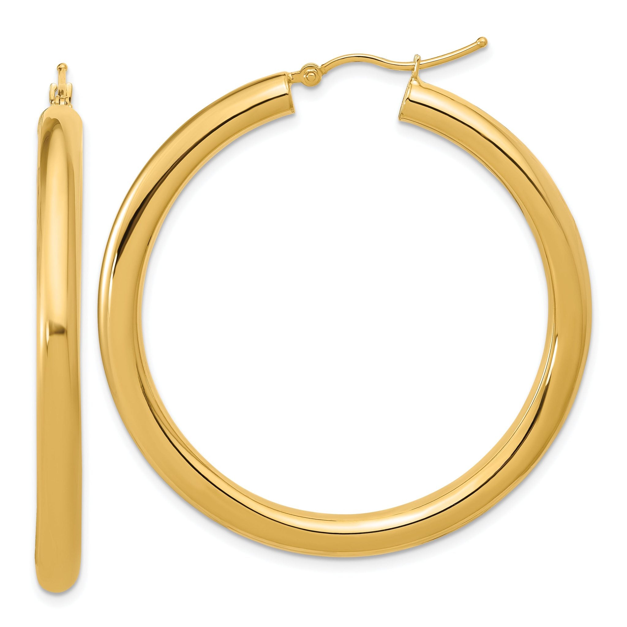 14k Polished 4mm Polished Hoop Earrings Main image