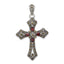 Sterling Silver 925 Vintage Red Marquise CZ Cross Pendant by Sophia Jewelers
