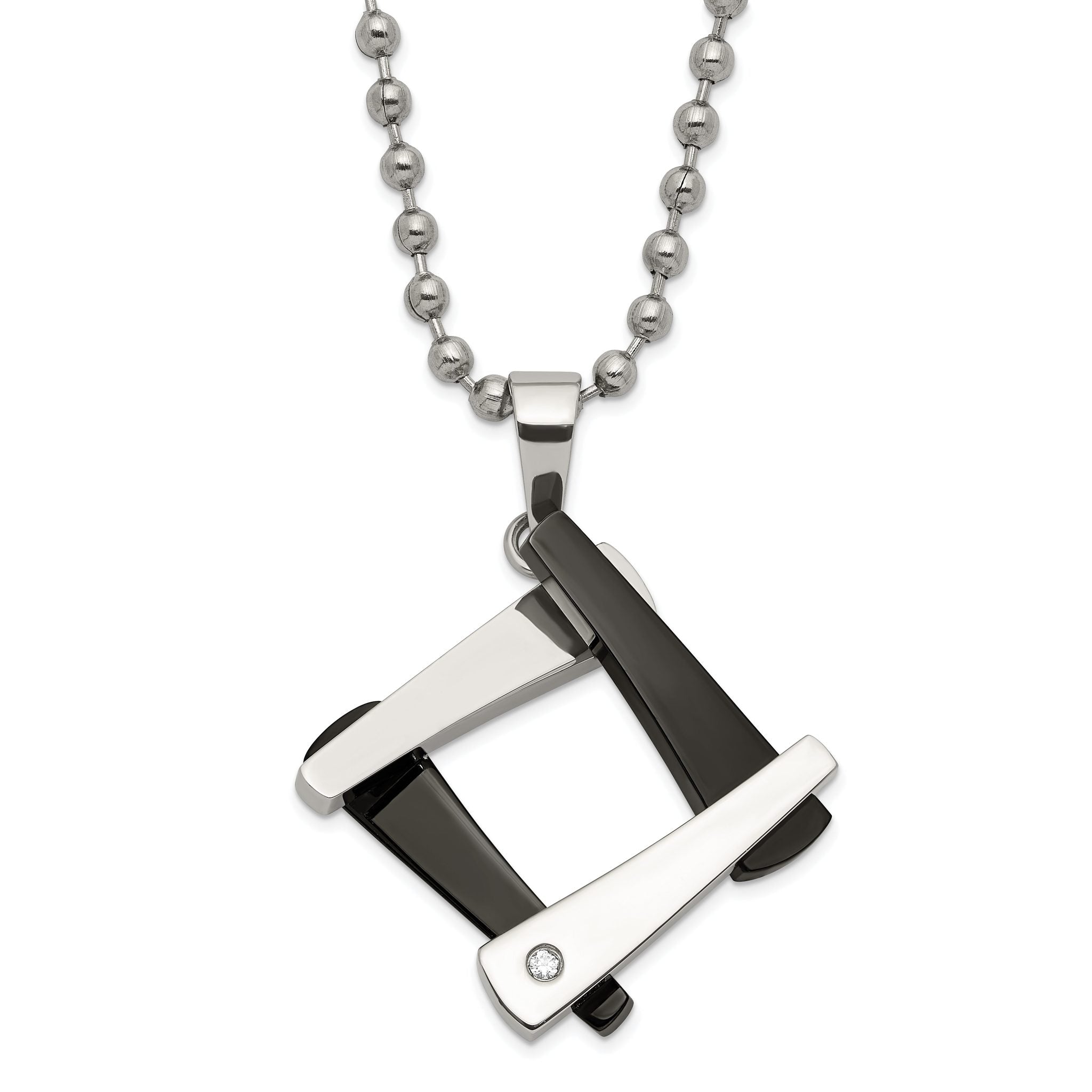 Amour Necklace in Stainless Steel with CZ Main image