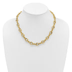 14K Polished Fancy Circle and Rope Link Necklace