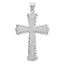 14K White Gold Diamond-cut Cross Pendant