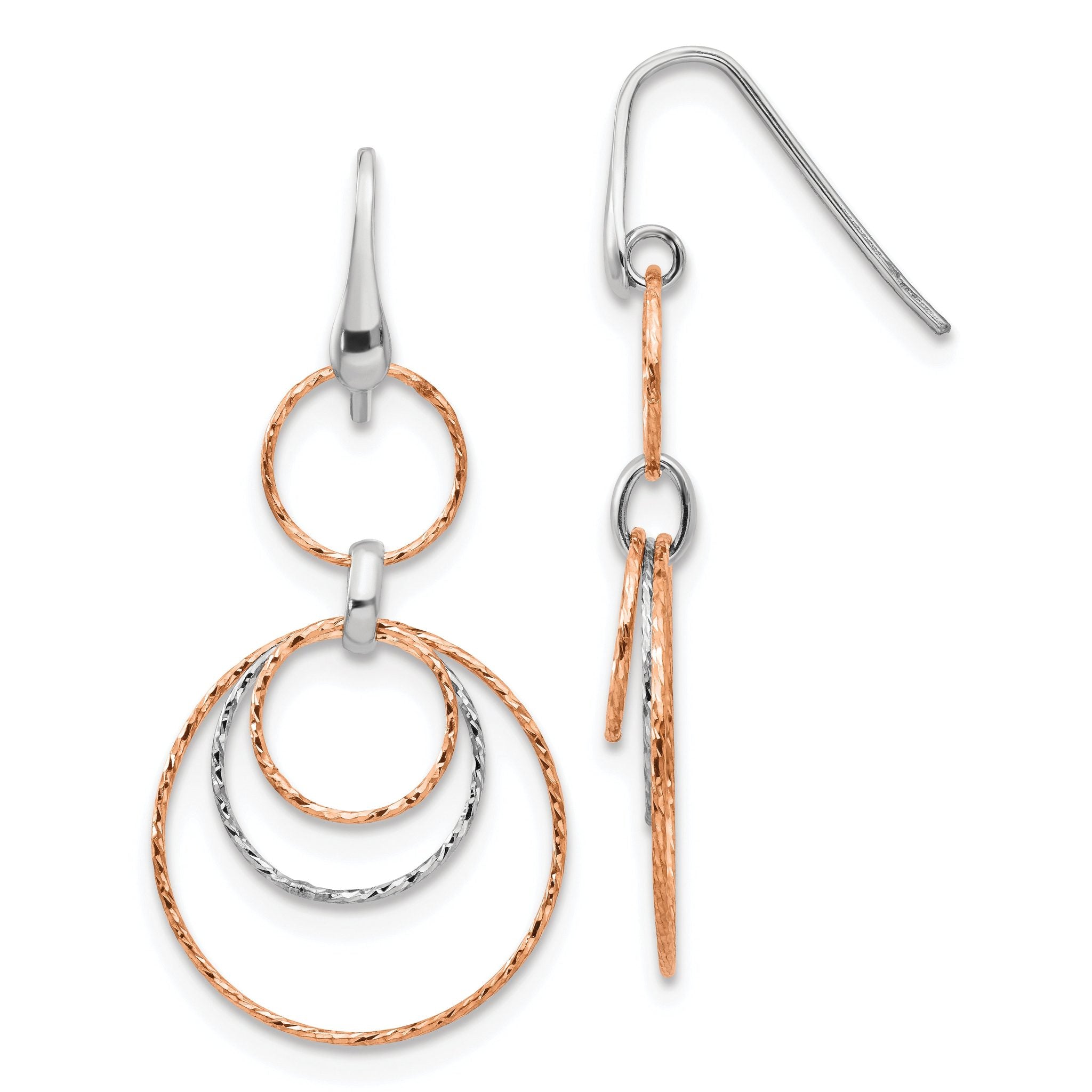 Sterling Silver Rose-Gold-plated D/C Dangle Earrings Main image