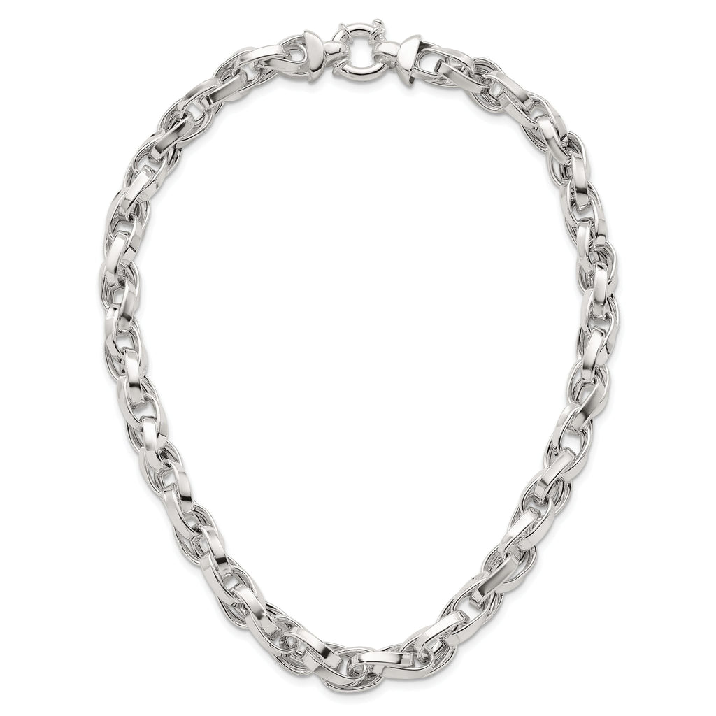 Sterling Silver Polished Double Twisted Link 18 inch Necklace