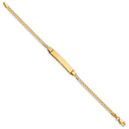 14k Polished Solid Chain/Solid Plate Curb Link 26x5mm Plate 6 inch Baby/Child ID Bracelet